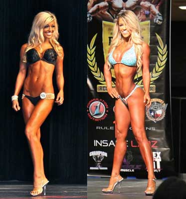 Nikki in a bodybuilding competition